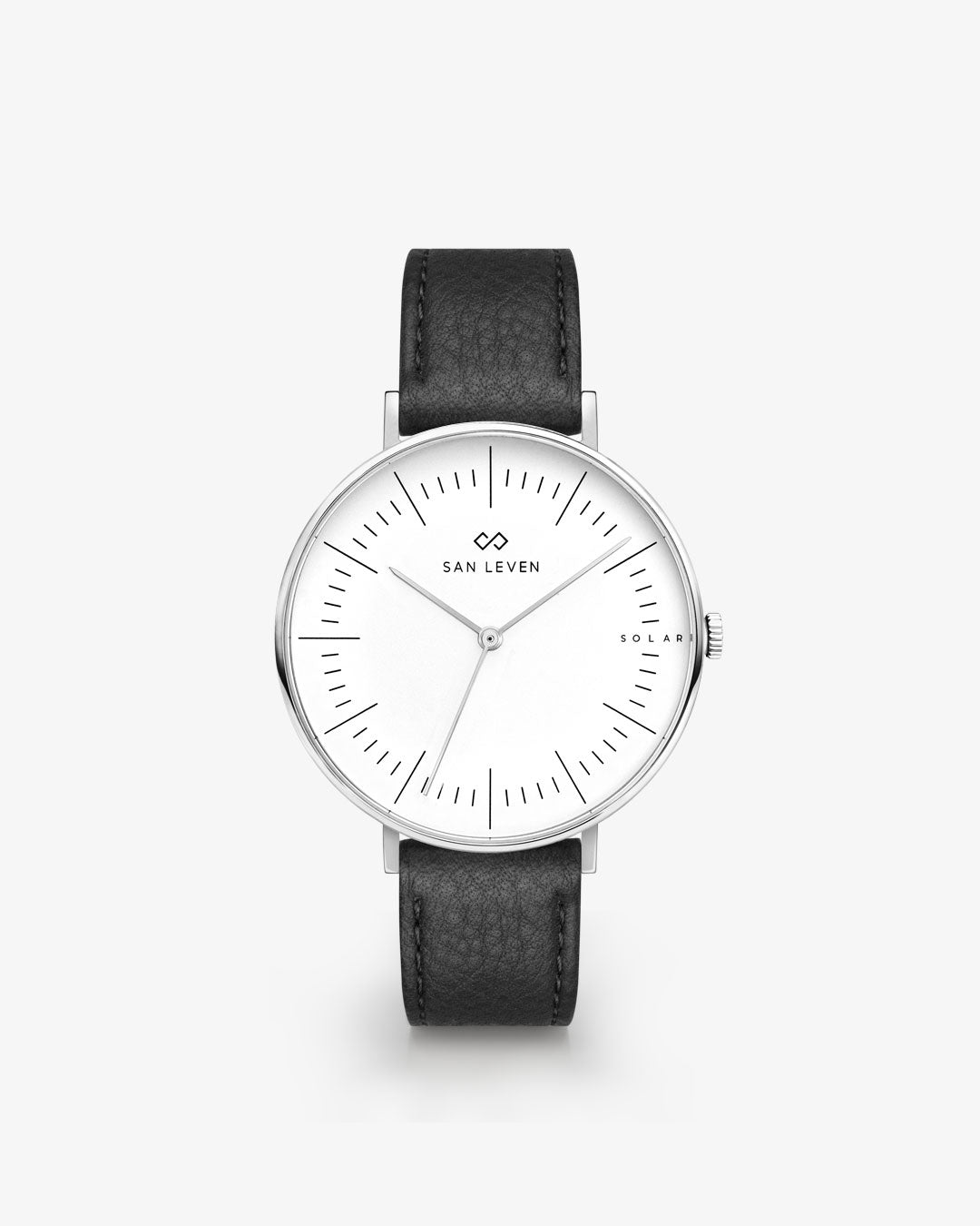 SPARK Bioleder Black 36 mm Silver White