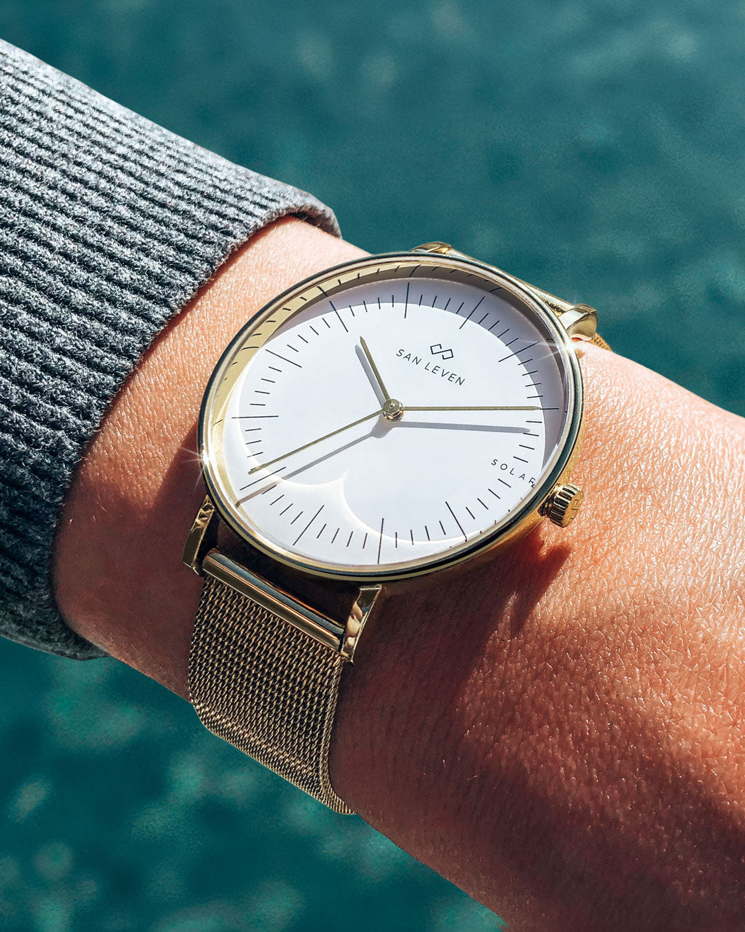 SPARK Mesh Edelstahl 36 mm Gold White