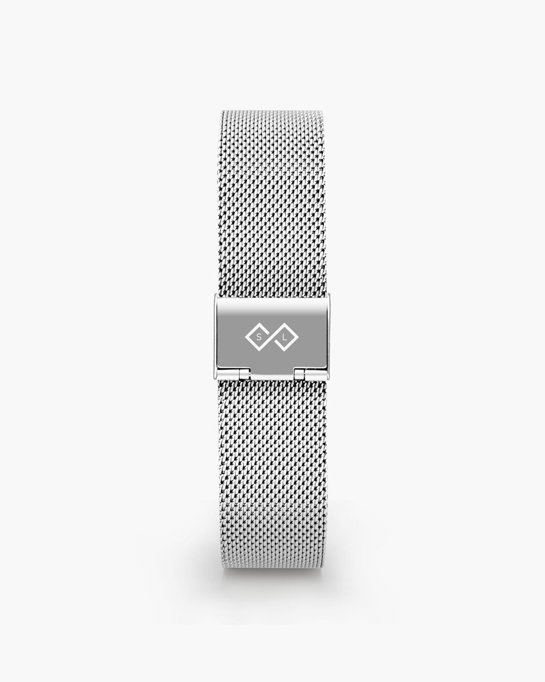 Silbernes Mesh-Edelstahlarmband 20 mm der SPARK Mesh Edelstahl 40 mm Silver Shadow von SAN LEVEN